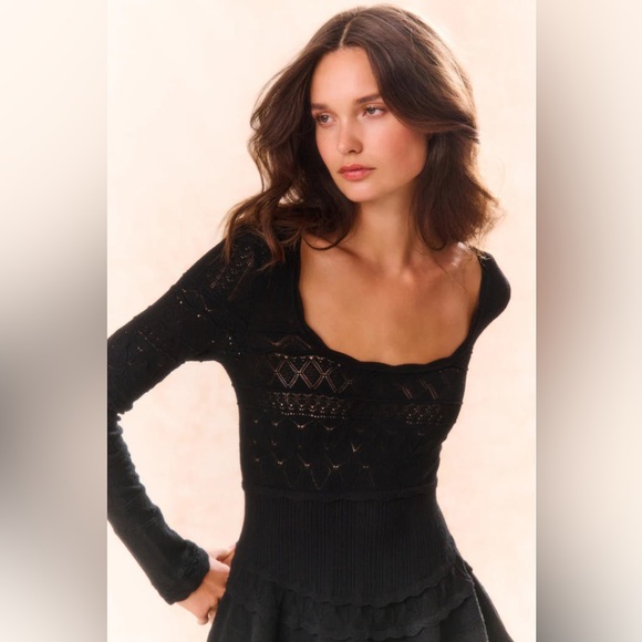 LoveShackFancy LAVENDER POINTELLE KNIT MINI DRESS, brand new with tags, no flaws - Picture 2 of 11